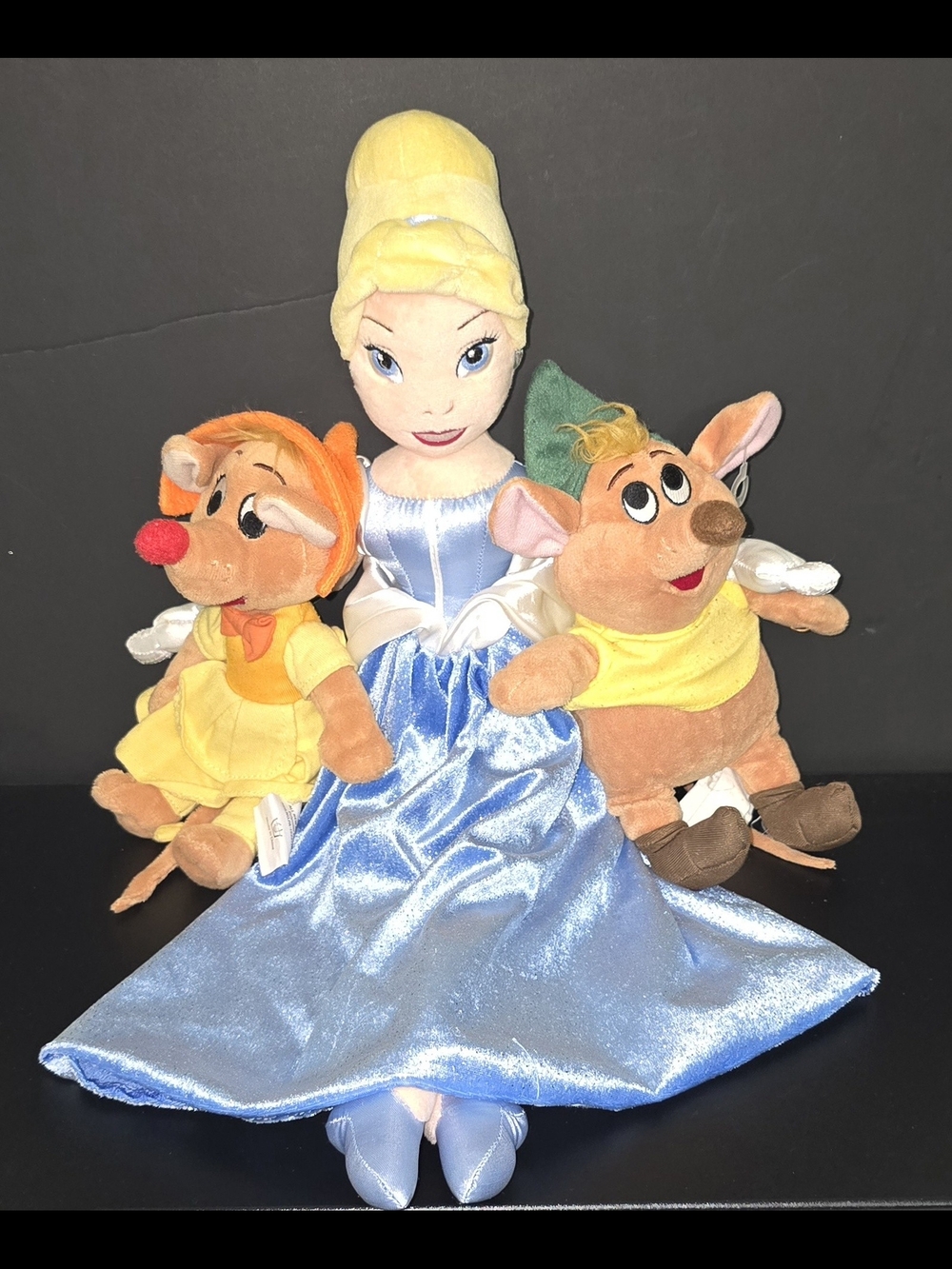 Disney Store Cinderella Suzy & Gus Gus Plush Doll 3 Piece Set